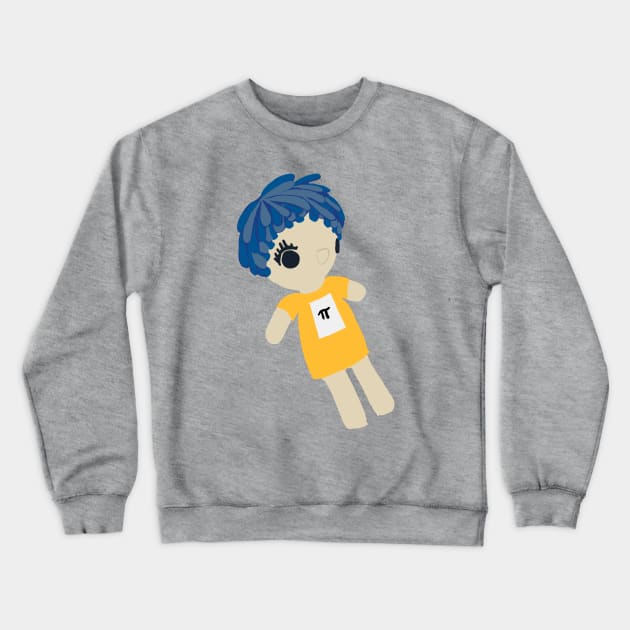 Mathlete Doll Girl with Blue Hair Crewneck Sweatshirt by AlexMaechler